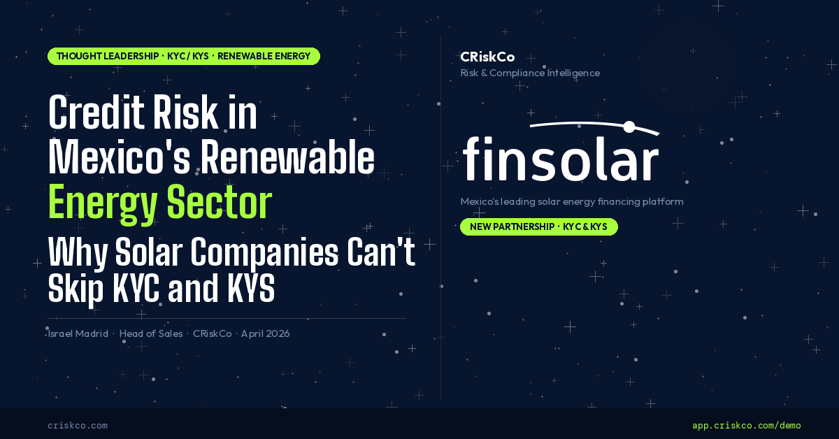 Alianza CRiskCo y Finsolar — Riesgo de crédito en el sector solar de México